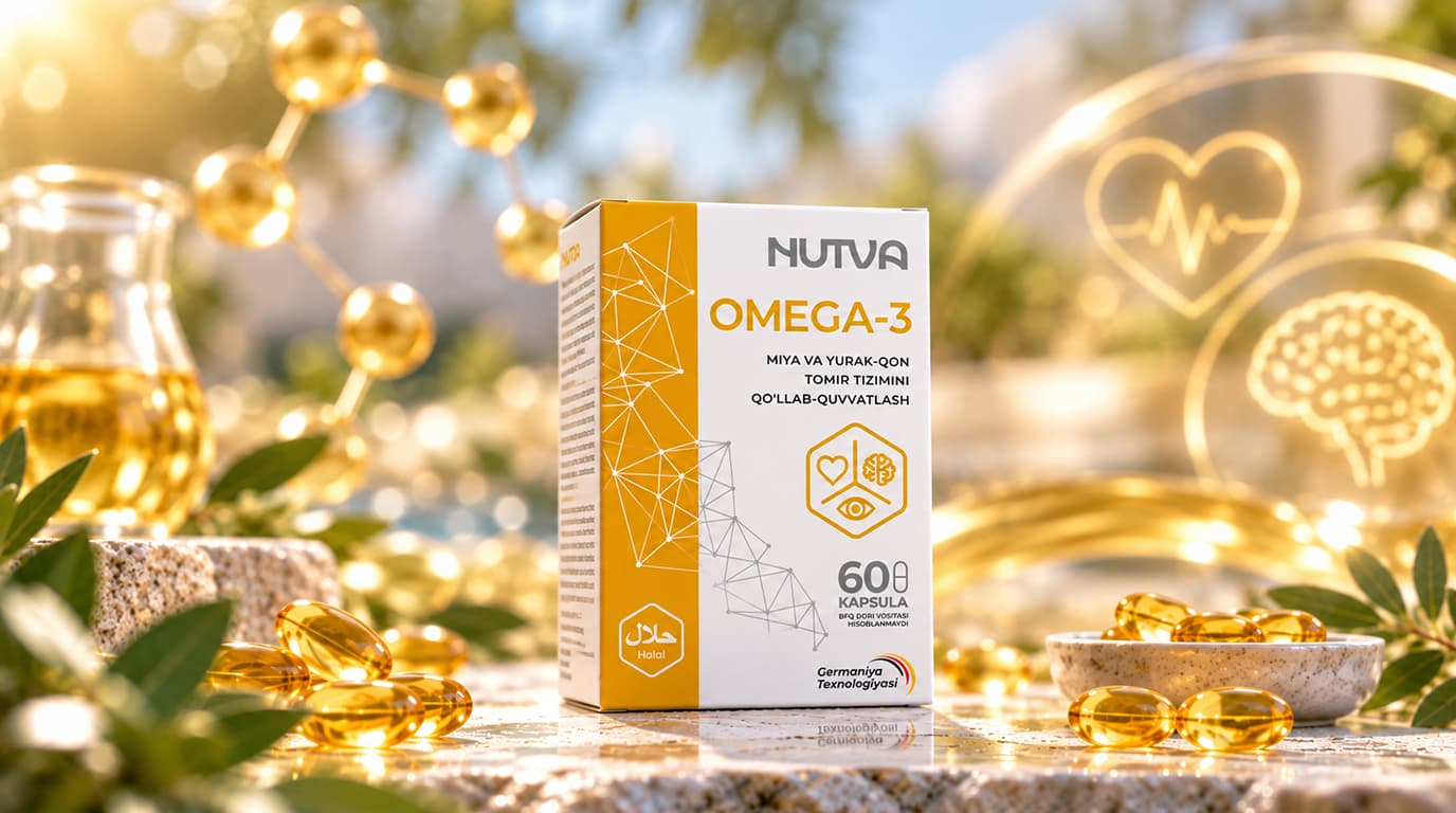 Nutva Omega-3 — yurak, miya va ko'rish uchun